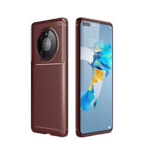 Huawei Mate 40 Pro Kılıf Esnek Soft Karbon Tasarım Legion Serisi (Kahverengi)