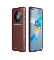 Huawei Mate 40 Pro Kılıf Esnek Soft Karbon Tasarım Legion Serisi (Kahverengi)
