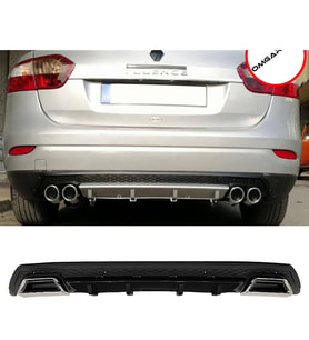 Renault Fluence Siyah Difüzör Çiftli Kare Egzoz Görünümlü D Tip Difizör 2009-2016