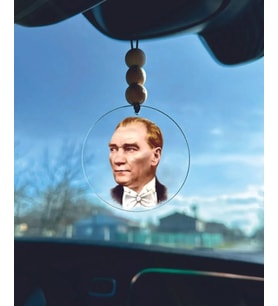 Mustafa Kemal Atatürk Portresi Dikiz Aynası Süsü 02 (Siyah)