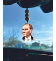 Mustafa Kemal Atatürk Portresi Dikiz Aynası Süsü 02 (Siyah)