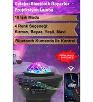 Bluetooth Hoparlör Parti Led Gece Lambası Yıldızlı Projeksiyon Galaxy Lazer Işıklı Disko Topu