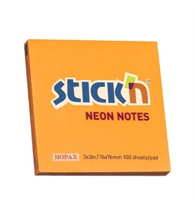 Gıpta Stick'n 76x76mm Yapışkanlı Not Kağıdı Neon Turuncu 21164