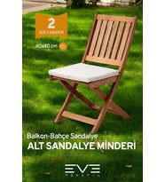 Fermuarlı Bağlanabilir Yıkanabilir Alt Sandalye Minderi 2 Adet