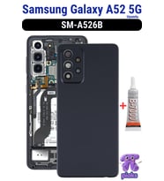 Samsung Galaxy A52 5G Arka Kapak Pil Batarya Kapağı Kamera Lensli SM-A526B Uyumlu + B7000