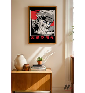 Naruto Pain Poster, Ahşap Çerçeveli Duvar Tablosu - Anime Severlere Özel Hediye