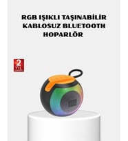 RGB LED'li Bluetooth Hoparlör – 360° Stereo Ses ve 8 Saat Çalma Süresi