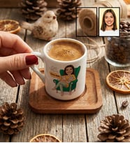 Kişiye Özel Karikatürlü Cat Mom Kedi Annesi Türk Kahvesi Fincanı Anneler Günü Hediyesi