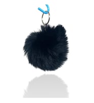 Peluş Ponpon Anahtarlık Siyah