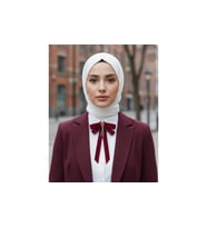 Bordo Kadife Kadın Fiyonk Broş. Parlayan Kırmızı Taş Detaylı Fiyonk Broş .Yaka İğnesi