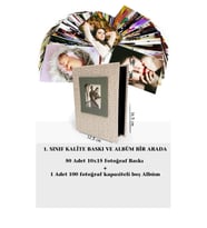 50 adet 10x15 Fotoğraf Baskı + 100 Adet Fotoğraf Kapasiteli Boş Albüm - FUJİFİLM Solmaz Baskı