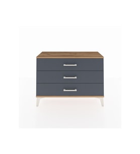 Arges Şifonyer 3 Çekmeceli 88x30x64 Çam-Antrasit
