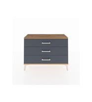 Arges Şifonyer 3 Çekmeceli 88x30x64 Çam-Antrasit