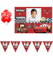 Şimşek Mcqueen Arabalar Resimli Cars  Doğum Günü Süsleme Seti-