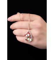 KELEBEK MODEL KADIN ROSE 925 AYAR GÜMÜŞ KOLYE