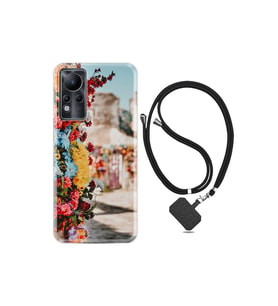 Infınıx Note 11 Pro Kılıf Ipli Boyun Askılı Desenli Silikon Gerçek Çiçekler 1743