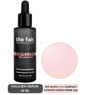 the fair. Yaşlanma Karşıtı Kolajen Serum Ve  Kompakt Güneş Kremi Set