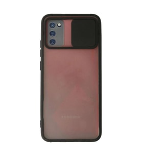 Samsung Galaxy A03s Kılıf Palm Buzlu Kamera Sürgülü Silikon - Siyah