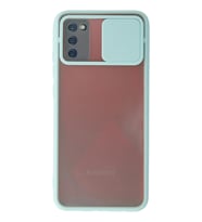 Durukar® Samsung Galaxy A02S Kılıf Palm Buzlu Kamera Sürgülü Silikon - Turkuaz