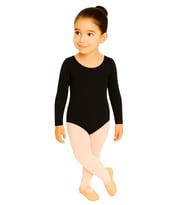Uzun Kollu Full Lycra Coton Bale Mayosu-Çocuk (Siyah)