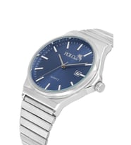 Polo Air Hasır Metal Kordon Takvimli Erkek Kol Saati Gümüş Lacivert Renk PL-7041E2x (Lacivert-Gumus)