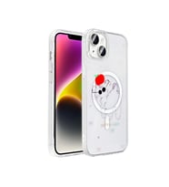 Apple iPhone 13 Kılıf M-Safe Şarj Özellikli Şeffaf Zore Folk Sert Kapak