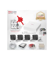 Provzen Premium Hikvision 4 Kameralı Güvenlik Kamera Seti 500GB