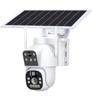 AOV Çift Kameralı 7/24 Kayıt E Sim Özellikli 4G Solar Kamera Hiesasy Uygulama (Pamuk Beyaz)