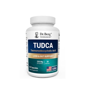 DR.BERG TUDCA – 250 mg of Tauroursodeoxycholic Acid – 30 Vegetable Capsules