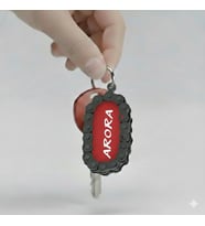 Arora logolu Özel Tasarım Zincir Detaylı Motosiklet Anahtarlığı (Kırmızı-Beyaz)