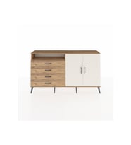 Arges Konsol 3 Raflı 4 Çekmeceli 2 Kapaklı 176x30x99 Çam-Aytaşı/Çam