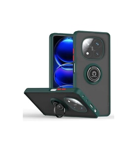 Xiaomi Redmi Note 14 Pro 4G Kılıf Montreal Yüzüklü Silikon Kapak - Yeşil
