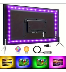 5 METRE USB RGB TELEFON KONTROLLÜ MUTFAK DOLABI TV ARKASI ANİMASYONLU ŞERİT LED PARTİ