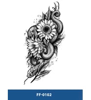 FF-102 ORTA BOY YILAN VE PAPATYA DESEN GEÇİCİ DÖVME-TATTO