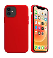 Apple iPhone 12 6.1'' İçi Kadife Silikon Kılıf Kırmızı