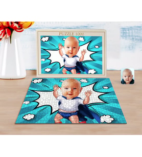 BK Gift Kişiye Özel Bebek Karikatürlü 1000 Parça Profesyonel Puzzle-3