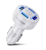 USLİON QC3.0 4- Port Çıkışlı Çoklu Usb Araç Şarjı Şarj Aleti-(5775) - MCT3291-6398 (Siyah)