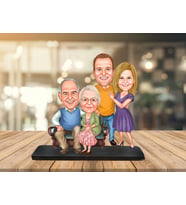 Kişiye Özel Karikatür Biblo AİLE 4 KİŞİLİK