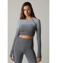 Maraton SlimFit Kadın Bisiklet Yaka  Siyah- Crop Top