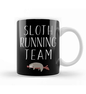 Sloth Running Team Lazy Sleepy Sloth Sleeping Kupa Bardak Porselen