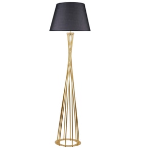 Rys Tasarım Retro Lambader Köşe Lambası Mat Gold Siyah Başlık 45cm Başlık