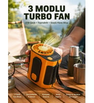Taşınabilir USB Şarjlı Turbo Fan – 3 Modlu Soğutma, Hafif & Kompakt