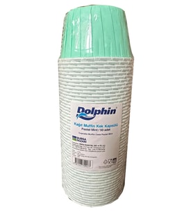 Dolphin Muffin Kağıt Karton Pastel Yeşil Cupcake Kek Kalıbı Kapsülü Kabı - 50 Adetlik 1 Paket