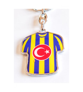 Sarı Lacivert Takım Formalı Metal Anahtarlık