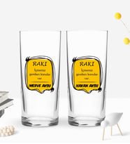 BK Gift Kişiye Özel İsimli DTF Rakı Sözleri Mottolu İkili Rakı Bardağı Seti-2, Arkadaşa Hediye, Sevgiliye Hediye
