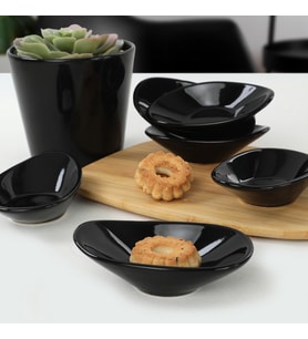 Keramika Siyah Dalga Çerezlik/Sosluk 12 Cm 6 Adet
