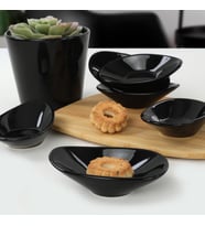 Keramika Siyah Dalga Çerezlik/Sosluk 12 Cm 6 Adet