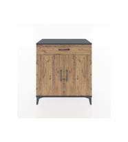 Hyperion Şifonyer 3 Raflı Tek Çekmeceli 2 Kapaklı 88x44x96 Antrasit-Çam