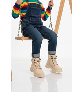 Ayakmod Bej İçi Polarlı Kaymaz Taban Unisex Çocuk Bot 24035 F