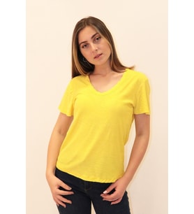 Rich Kadın Organik V Yaka T-shirt %100 Pamuk Tişört